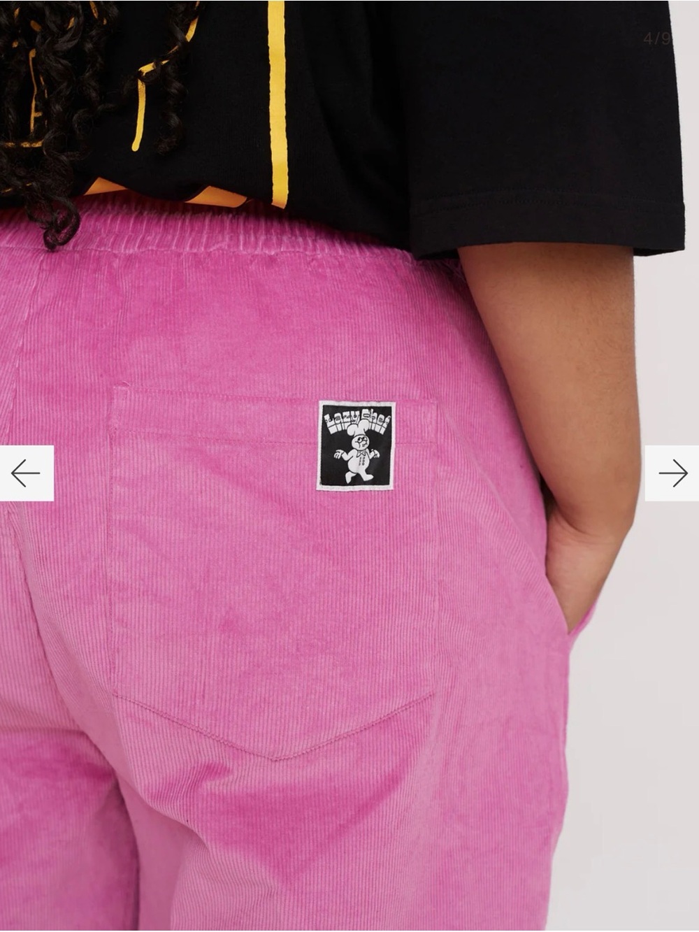 Lazy Oaf Pink Corduroy Joggers - Picture 2 of 4